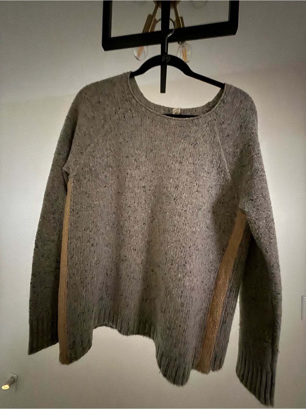 J. Crew Heather Gray Crewneck Sweater with Golf Side Panels